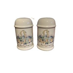 1988 SJL Products Inc. Ceramic Blueberry Basket Salt and Pepper Shakers